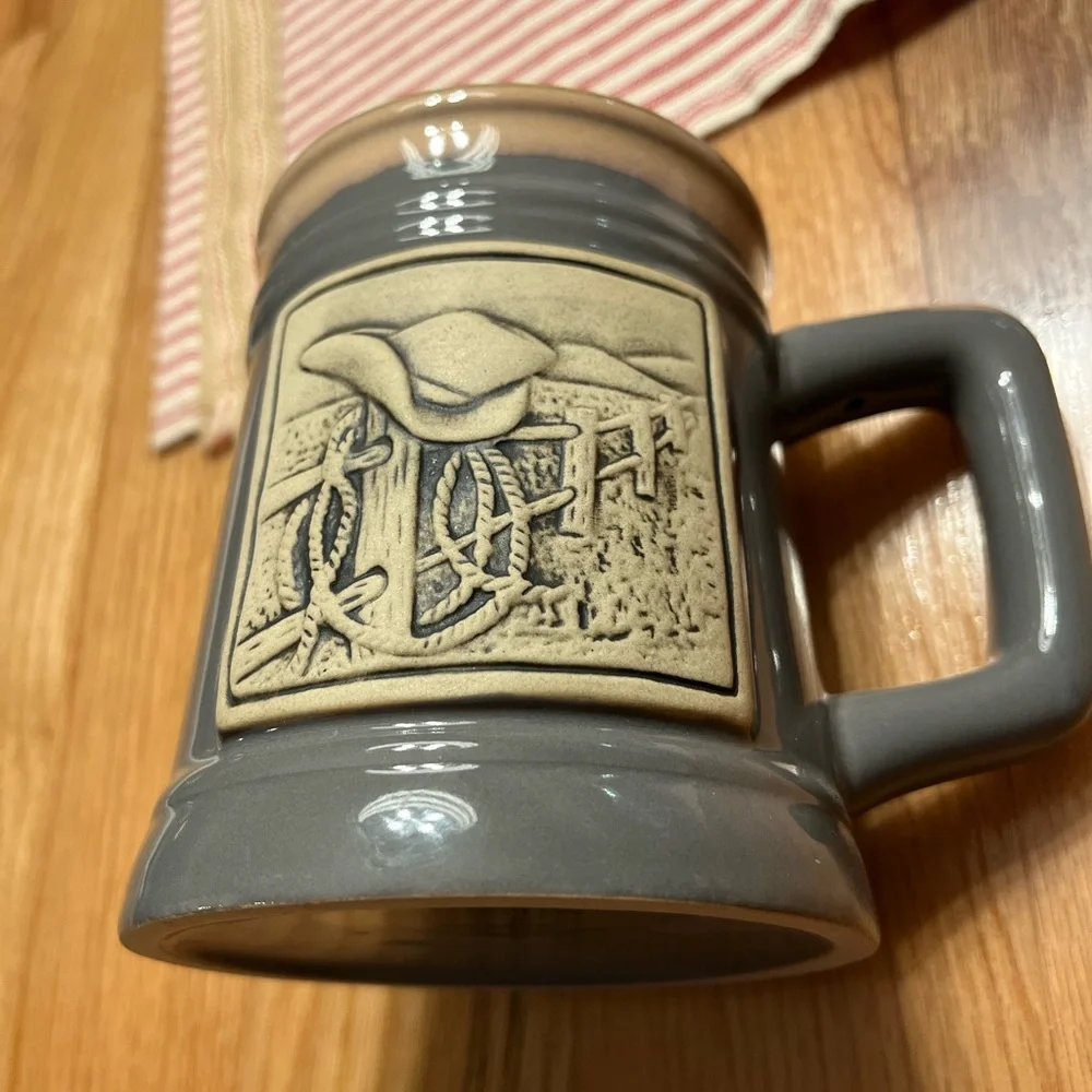 Burton Western Ceramic Coffee Mug in Brown and Tan